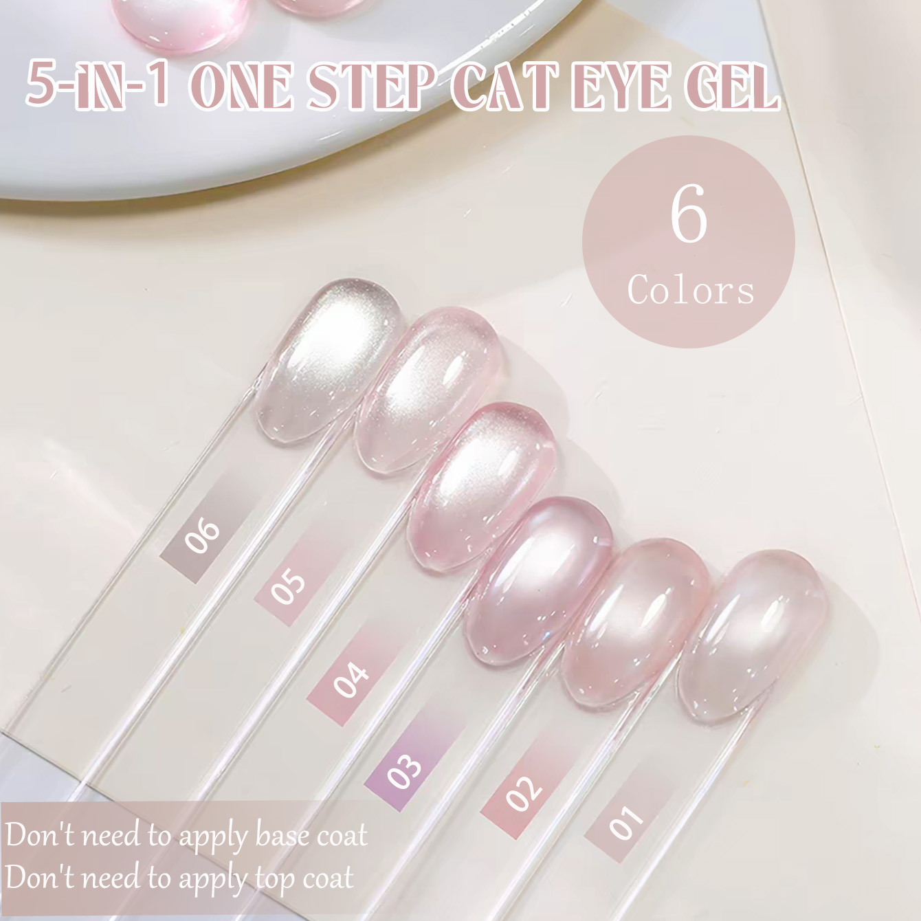 Nail Art One Stroke - SHAKA 1-6pcs Ice Transparent 5-in-1 One