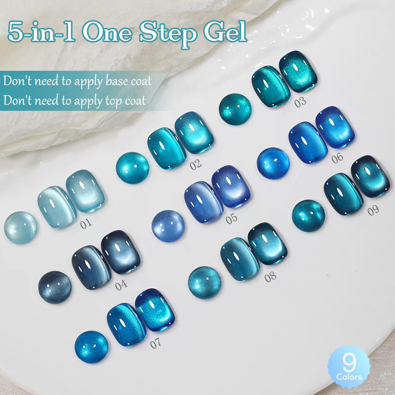 Nail Art One Stroke - WS 5-in-1 One-Step New Sapphire Blue
