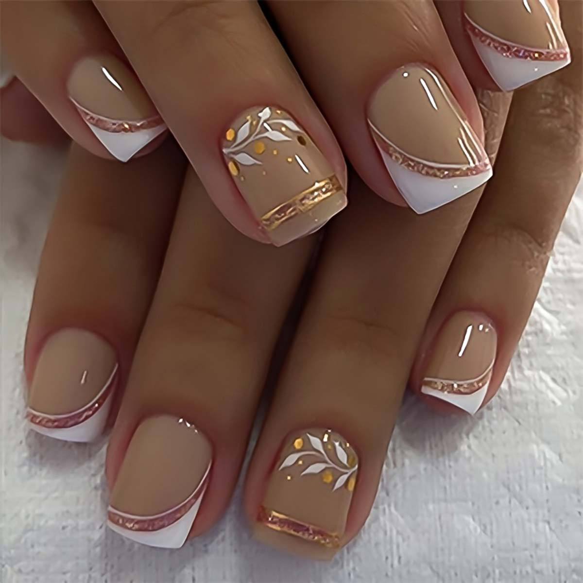 Nail Art Aesthetic - Short Medium fake nails for women