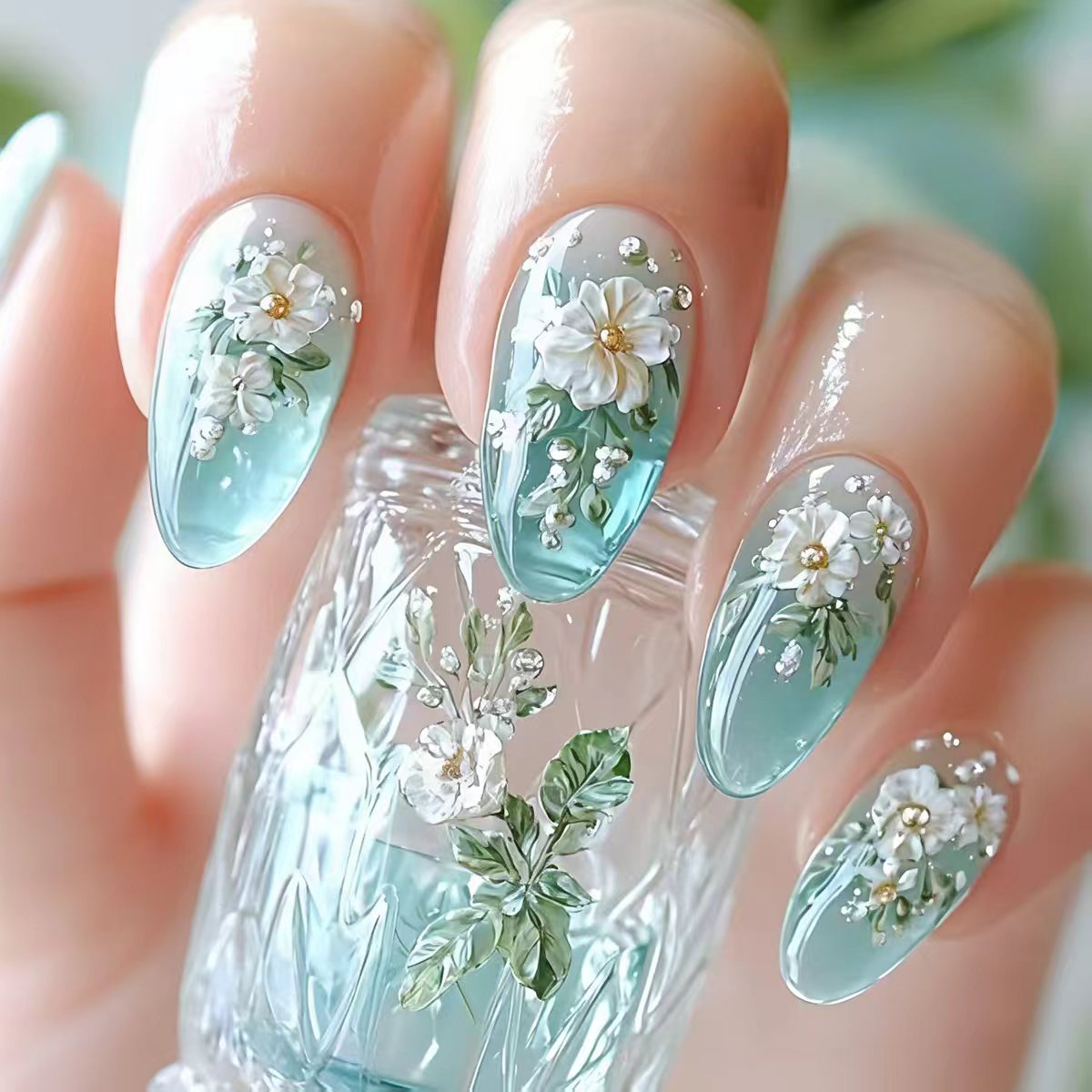 Nail Art Aesthetic - Medium fake nails for women girls