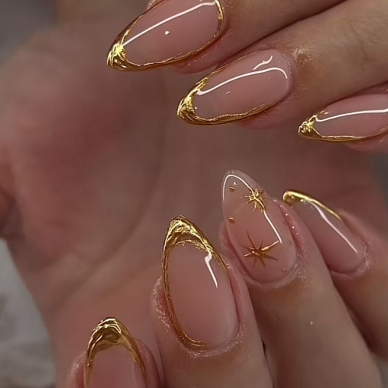 24Pcs Short Almond Nails Set F - Nail Art Aesthetic 评论和价格