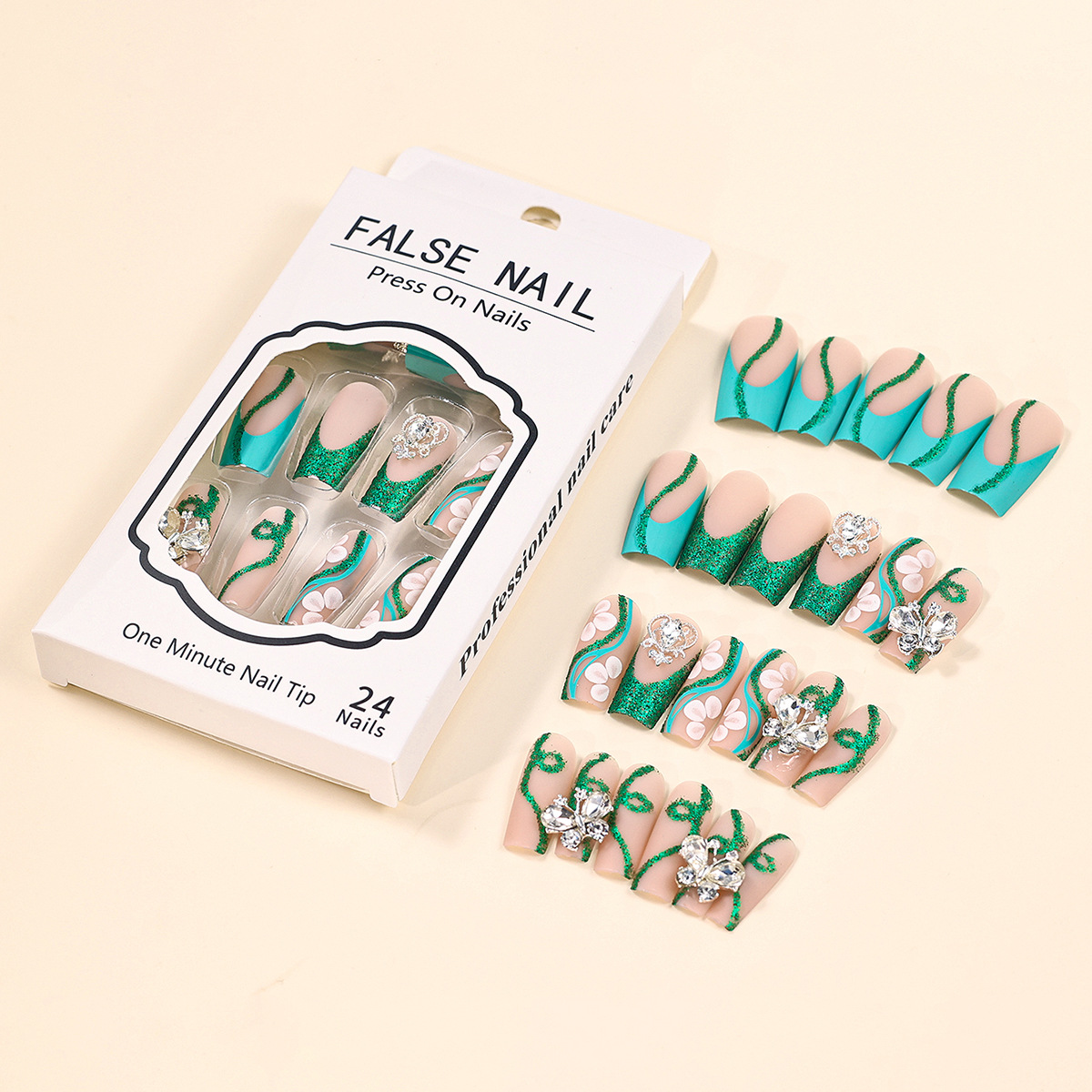 Long Coffin Press on Nails Bal - Nail Art Aesthetic 评论和价格