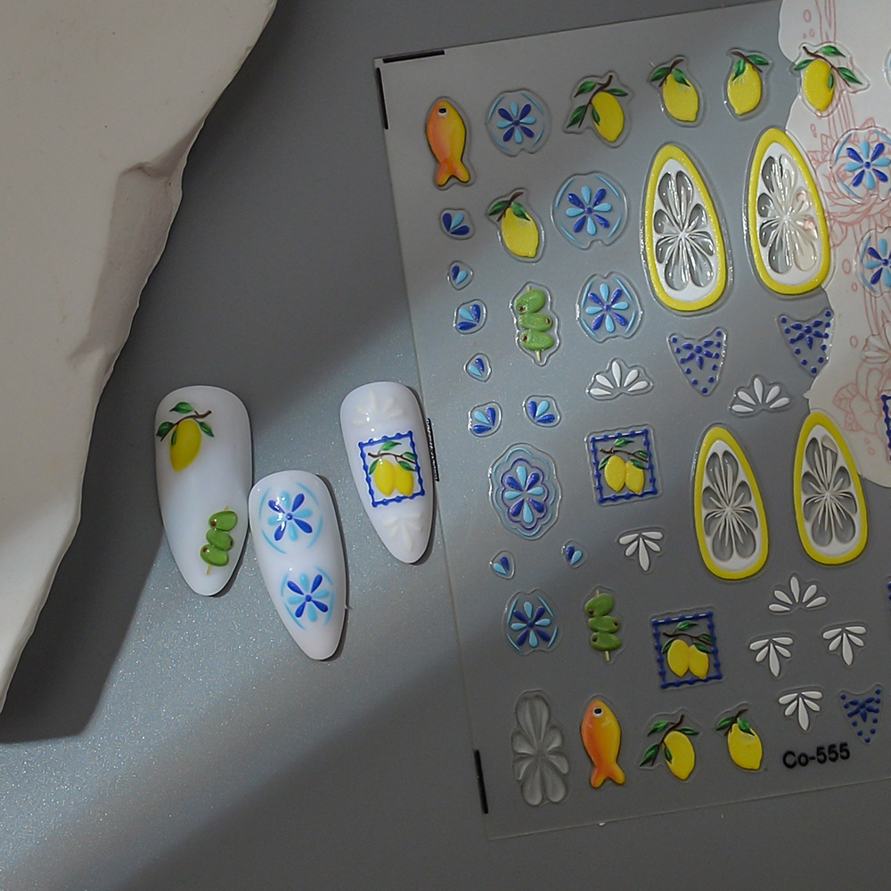 Lemon Fruit Nail Stickers Bohe - Nail Art France 评论和价格
