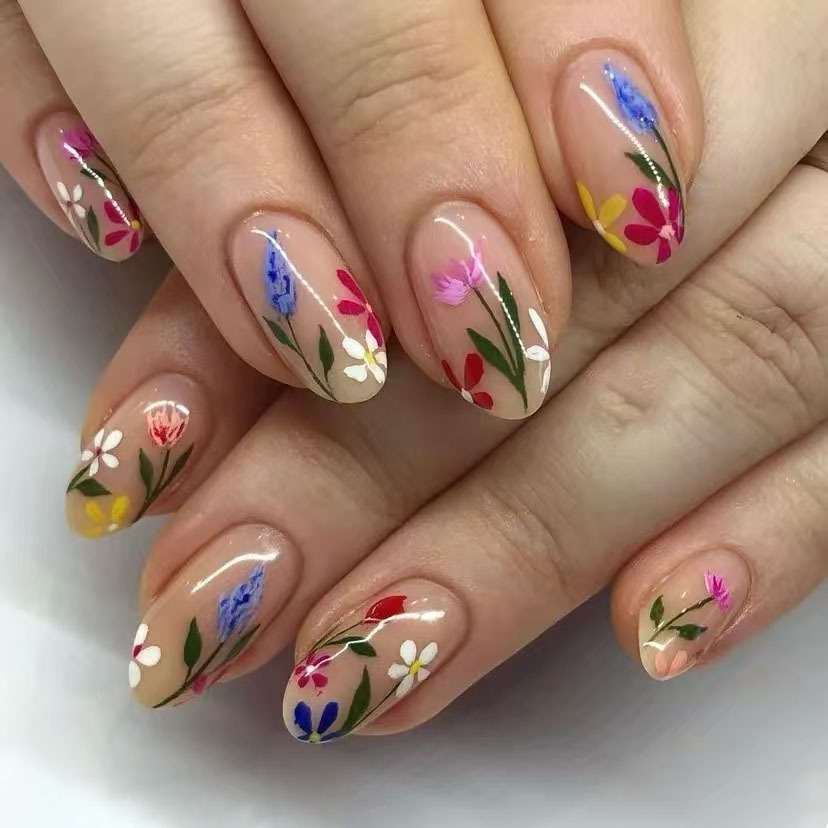 24Pcs Simple Almond Nails Tips - Nail Art Aesthetic 评论和价格