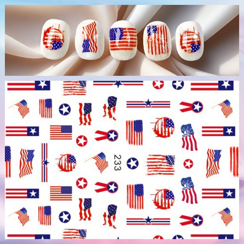 1Sheet 4th of July Nail Sticke - Nail Art France 评论和价格
