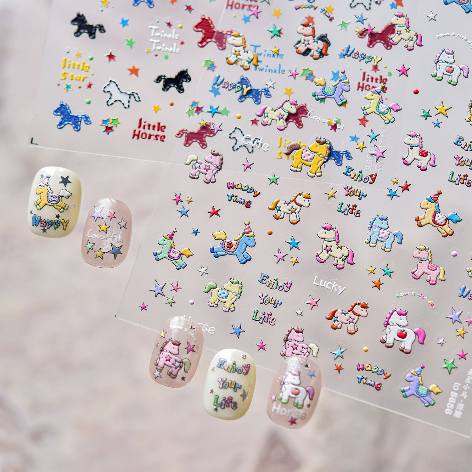 Retro Denim Pony Horse Patchwo - Nail Art Denim 评论和价格