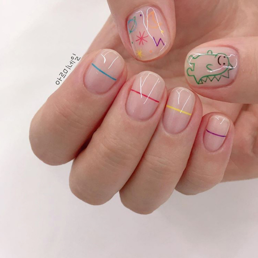 1Pcs Kawaii Dinosaur Nail Art  - Nail Art One Stroke 评论和价格