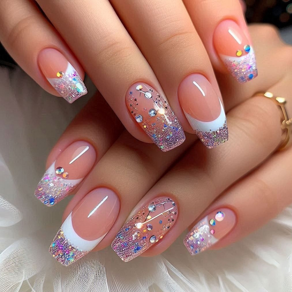 24pcs/set Short Medium fake na - Nail Art Aesthetic 评论和价格