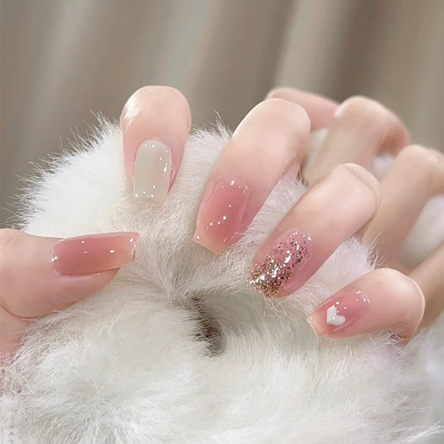 24pcs/set Short Medium fake na - Nail Art Aesthetic 评论和价格