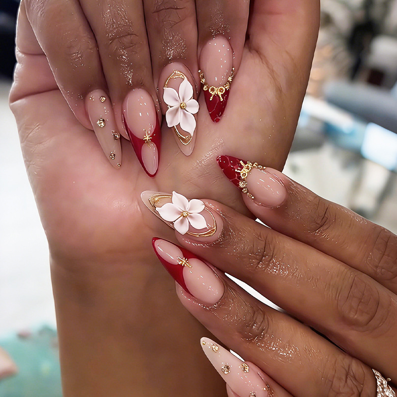 24pcs Finished Almond Press on - Nail Art Aesthetic 评论和价格