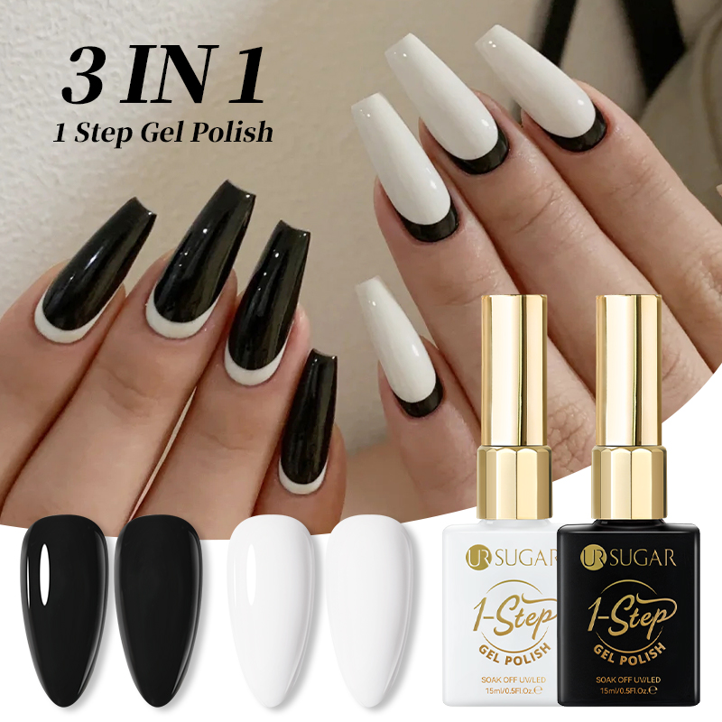 UR SUGAR 3 IN 1 Black White 1- - Nail Art One Stroke 评论和价格