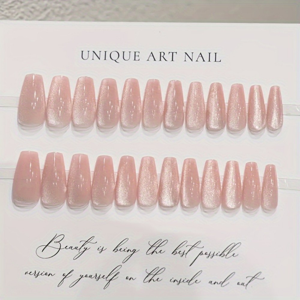 24pcs Sparkling Pink Glitter C - Nail Art Aesthetic 评论和价格