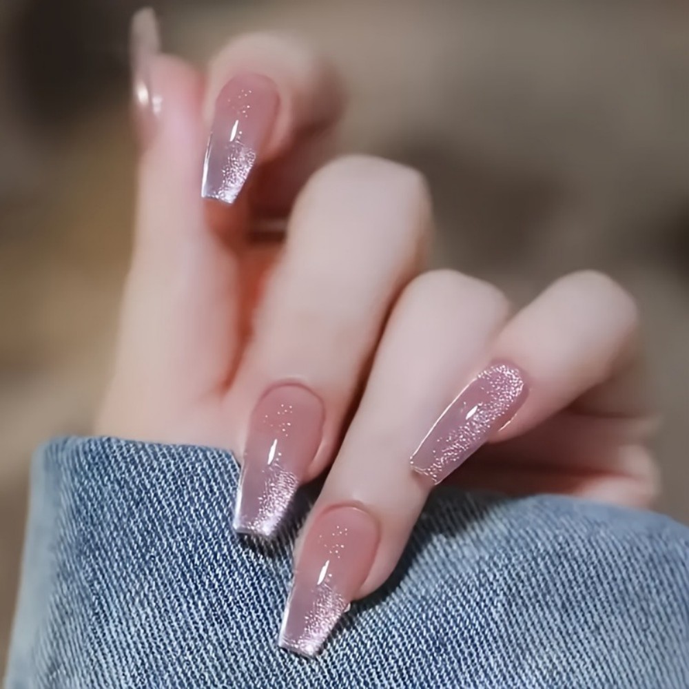24pcs Sparkling Pink Glitter C - Nail Art Aesthetic 评论和价格