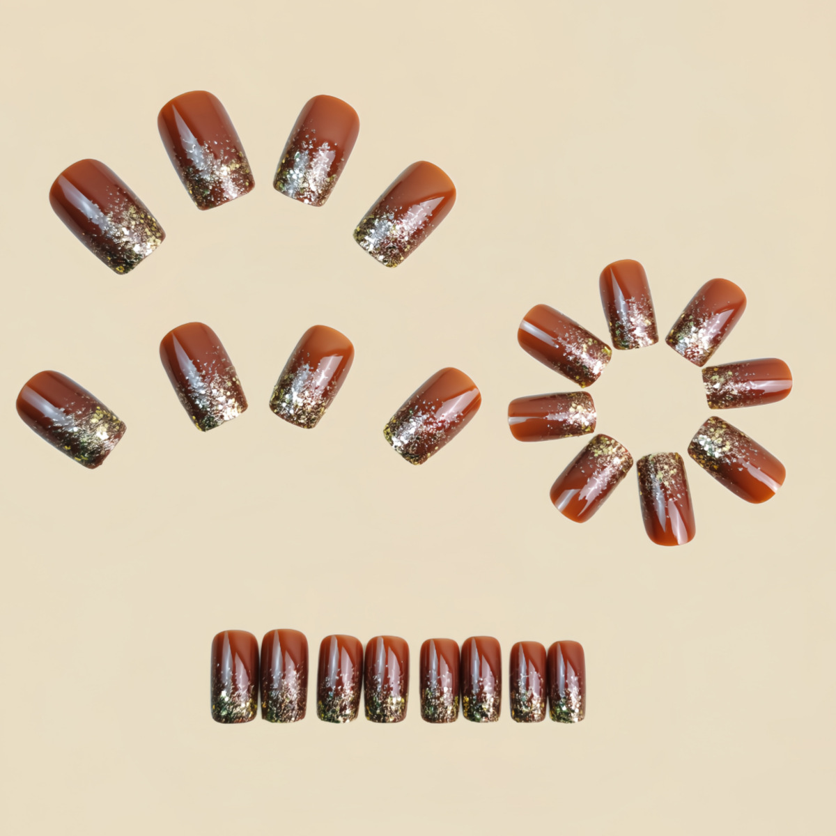 Short Medium fake nails Gradie - Nail Art Aesthetic 评论和价格