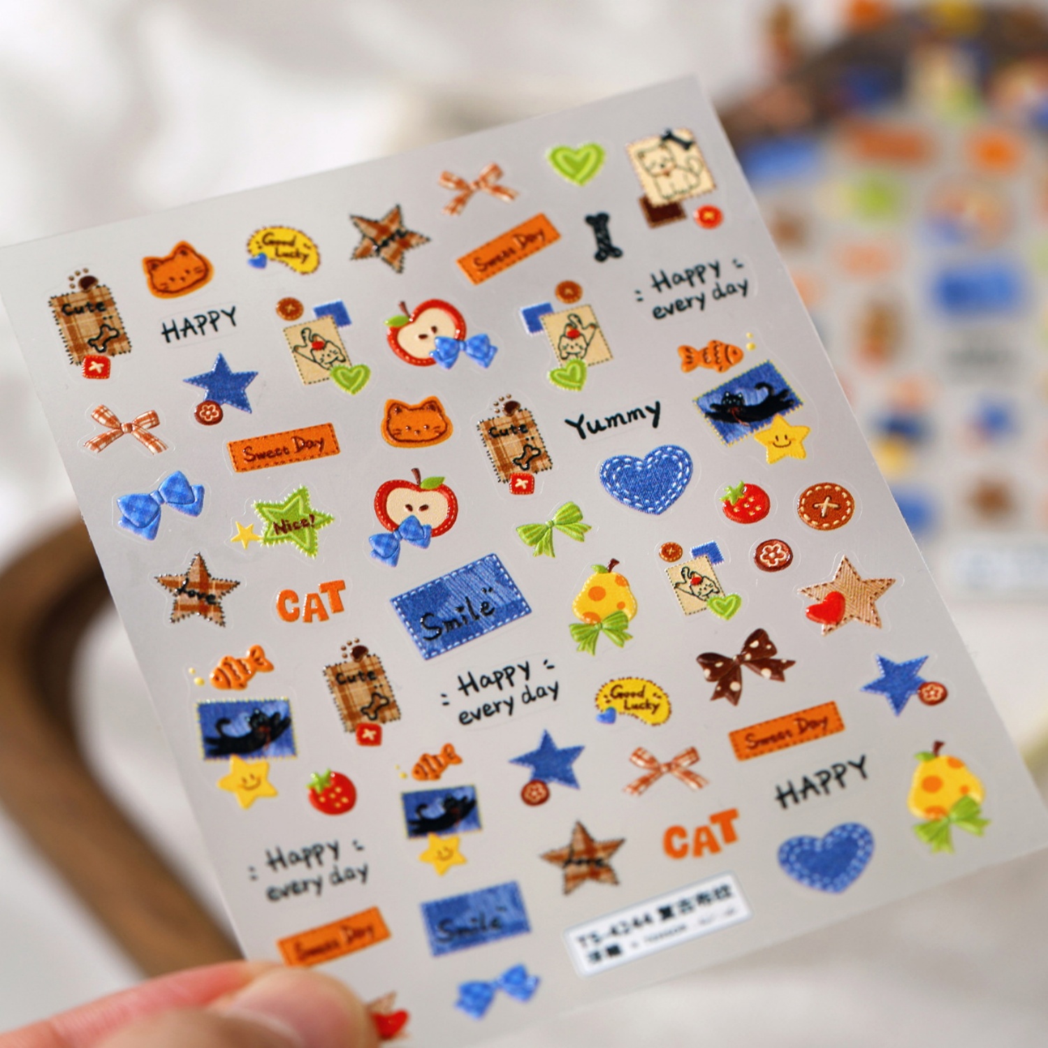 Denim Embroidery Nail Decals 5 - Nail Art Denim 评论和价格