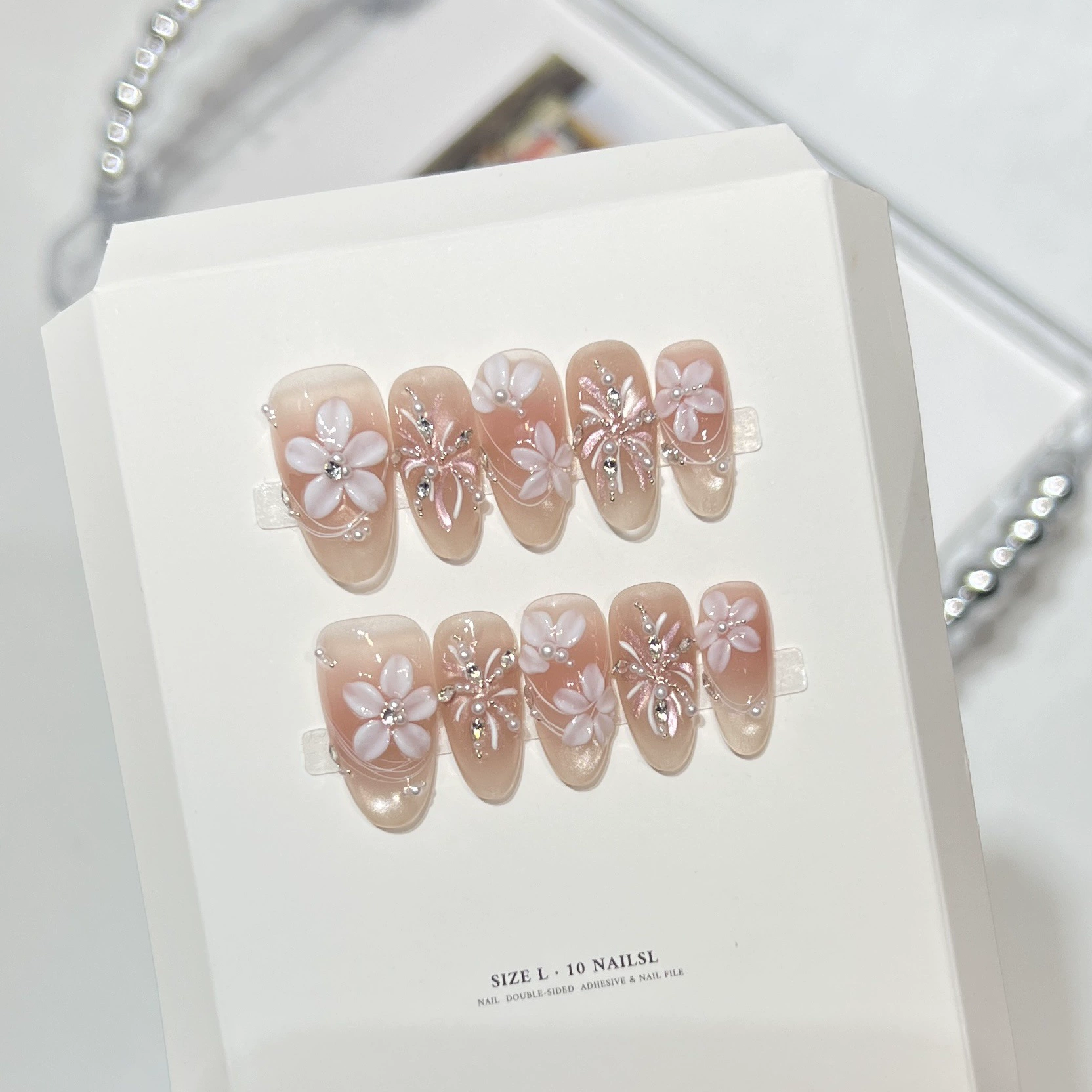 10Pcs Milky Nude Gentle Handma - Nail Art Aesthetic 评论和价格