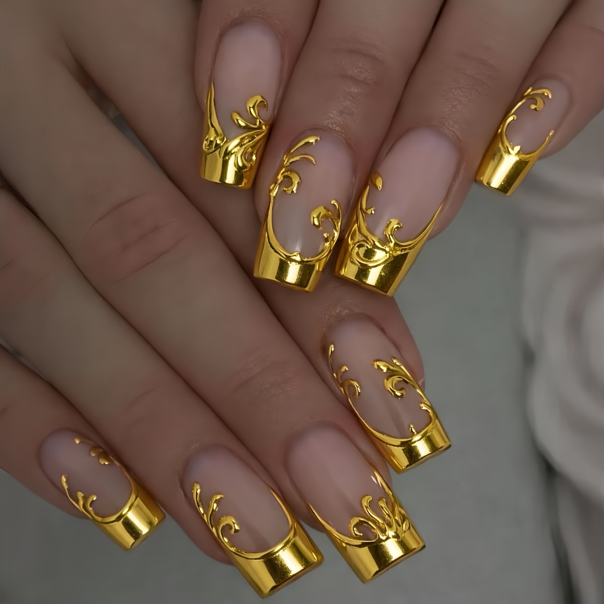 Medium Long Fake Nails for Wom - Nail Art Aesthetic 评论和价格