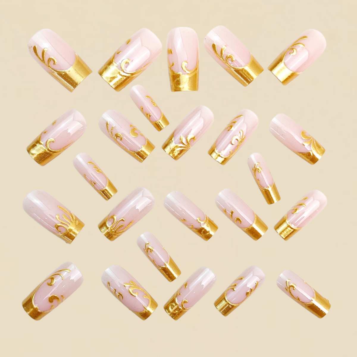 Medium Long Fake Nails for Wom - Nail Art Aesthetic 评论和价格