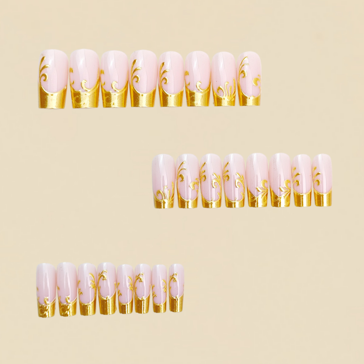 Medium Long Fake Nails for Wom - Nail Art Aesthetic 评论和价格
