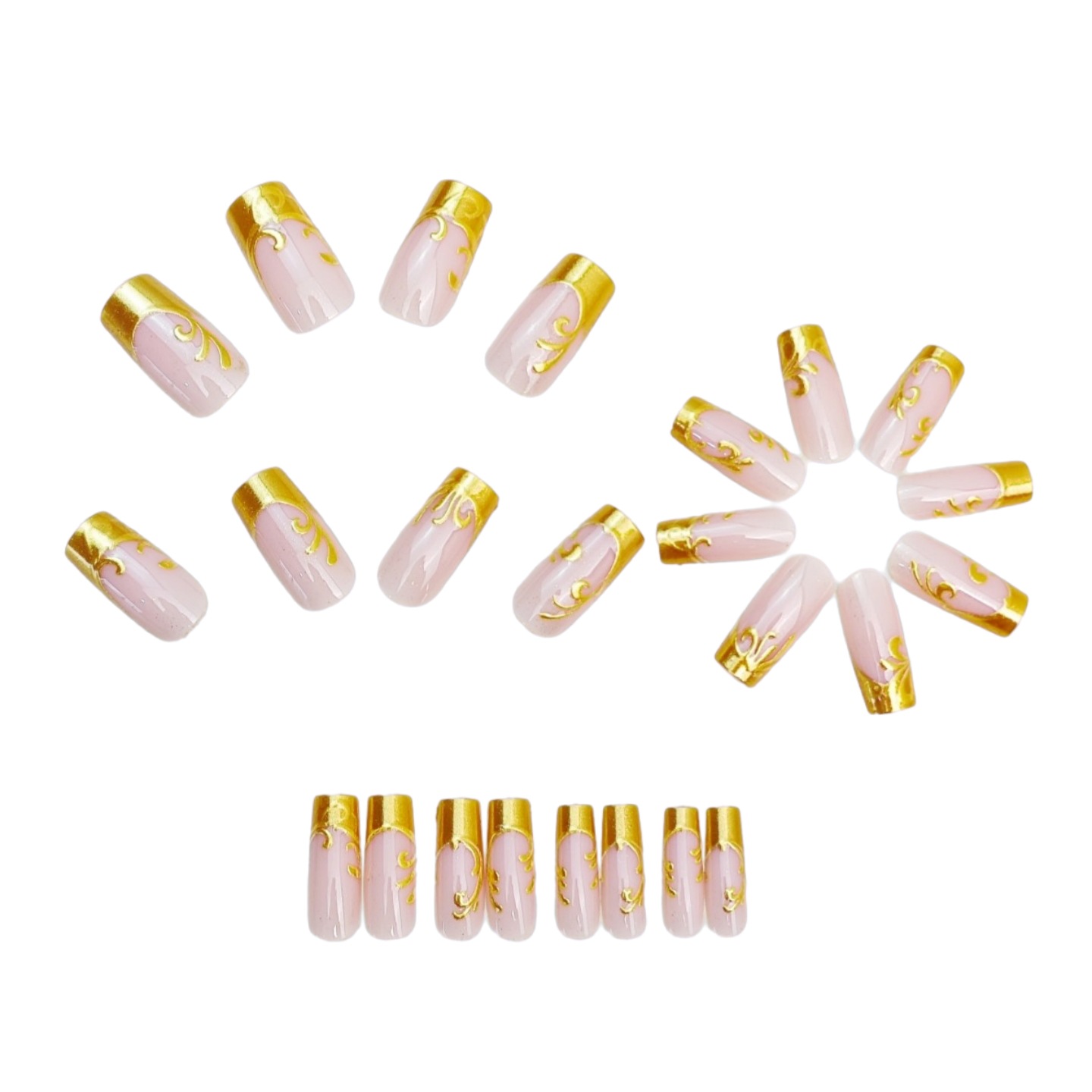 Medium Long Fake Nails for Wom - Nail Art Aesthetic 评论和价格