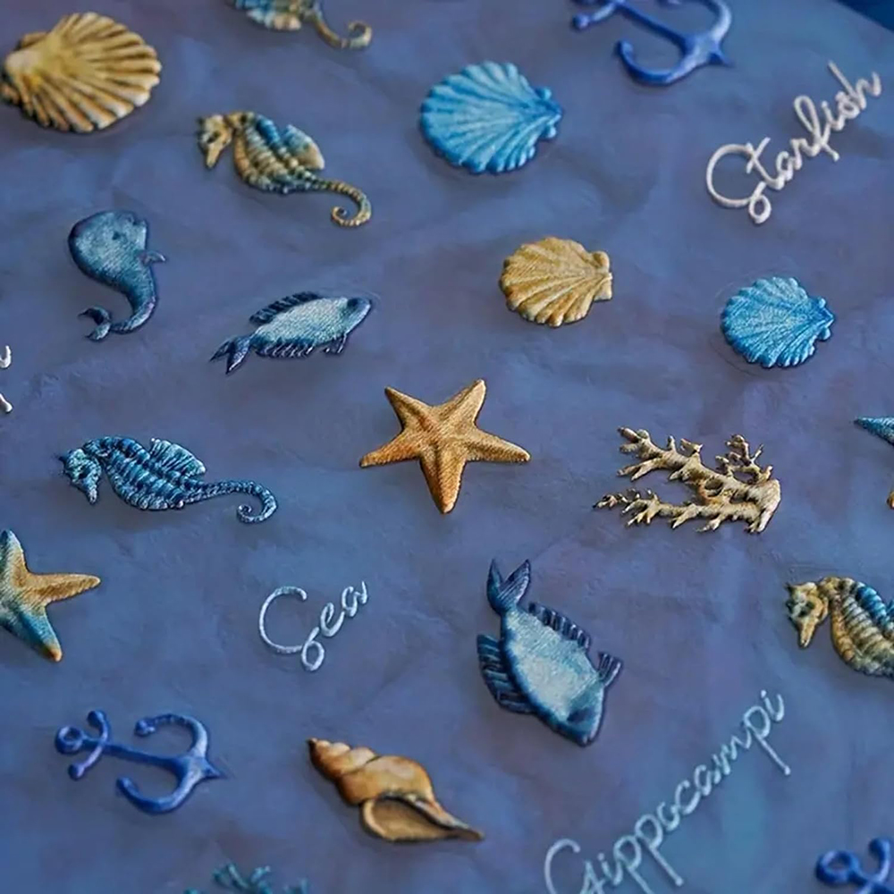 1pc Ocean Nail Art Stickers 5D - Nail Art France 评论和价格